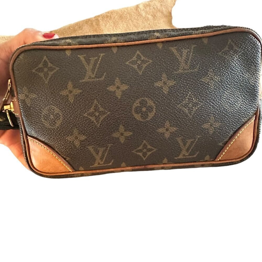 LOUIS VUITTON MARLY DRAGONNE PM CLUCTH BAG PURSE - Picture 7 of 16